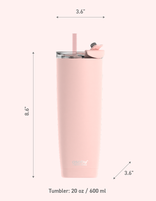 Load image into Gallery viewer, Pink Aqualina Tumbler - Built in Straw by ASOBU®
