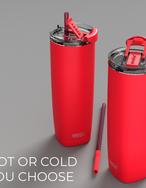 Load image into Gallery viewer, Red Aqualina Tumbler - Built in Straw by ASOBU®
