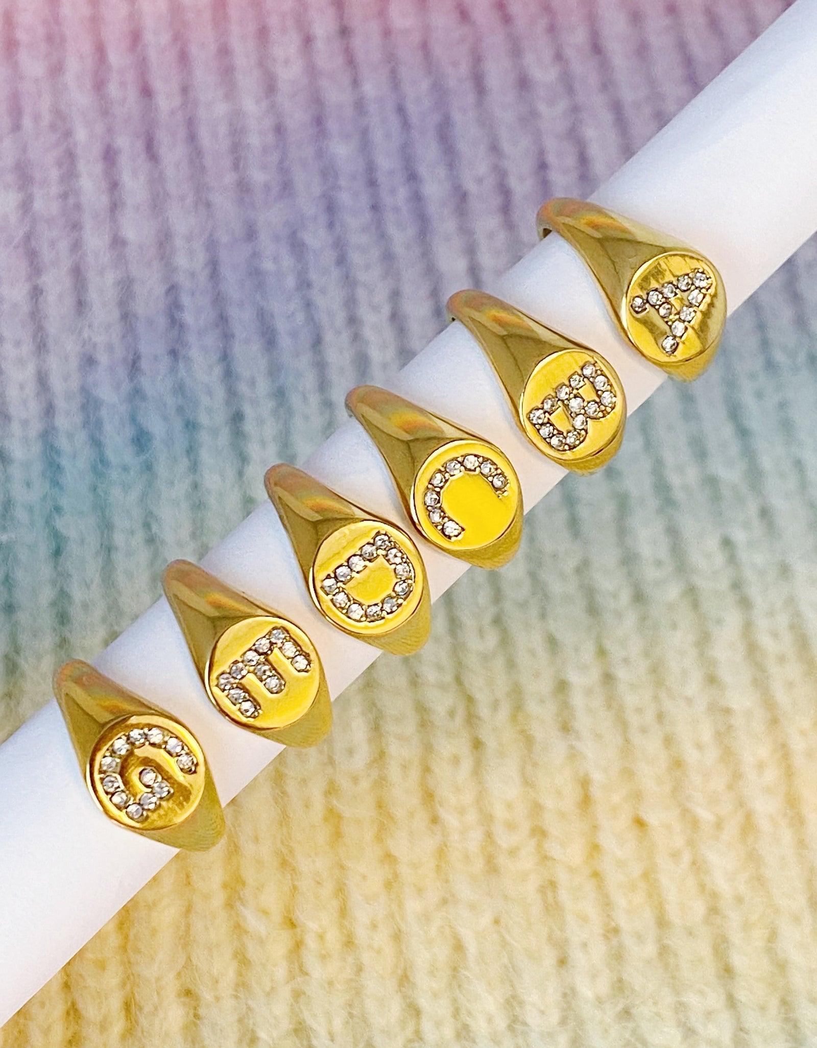 Shine Me Initial Ring by Ellisonyoung.com