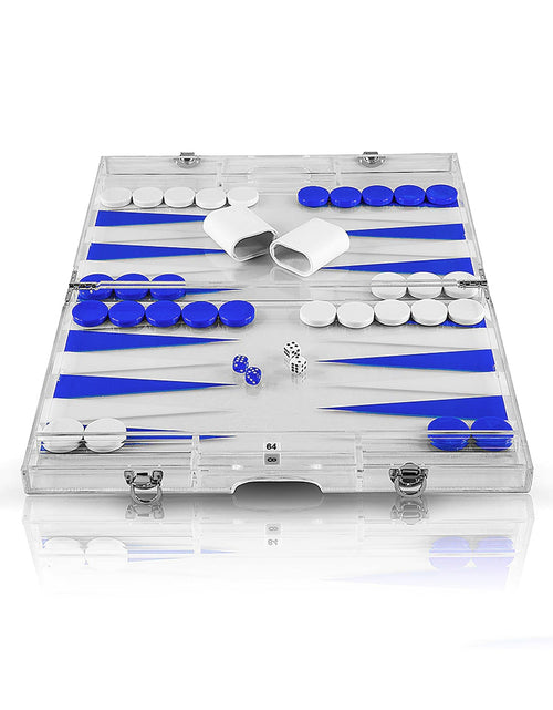 Load image into Gallery viewer, Premium 14-Inch Lucite Backgammon Set - Elegant Design for Timeless Enjoyment by Pursonic
