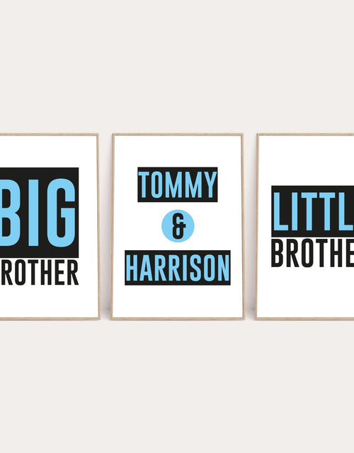 Load image into Gallery viewer, Big Brother Little Brother Name Children's Bedroom Wall Decor Set Of 3 Prints by WinsterCreations™ Official Store
