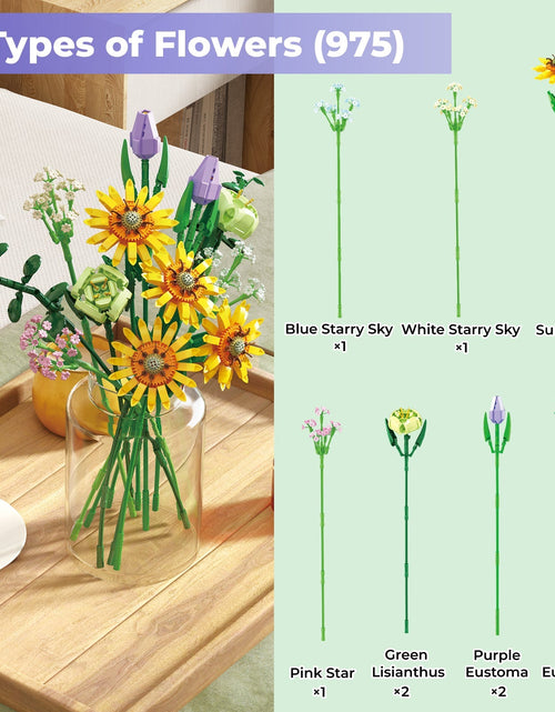 Load image into Gallery viewer, Contixo BK04 Sunflower Bouquet Floral Collection Building Block Set - 975 PCS by Contixo
