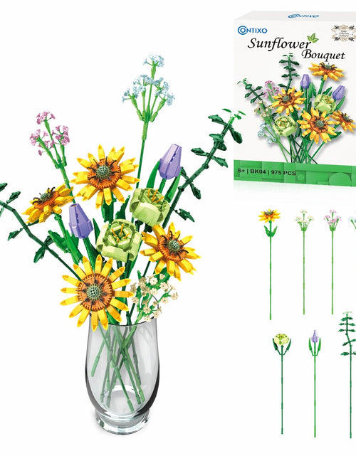 Load image into Gallery viewer, Contixo BK04 Sunflower Bouquet Floral Collection Building Block Set - 975 PCS by Contixo
