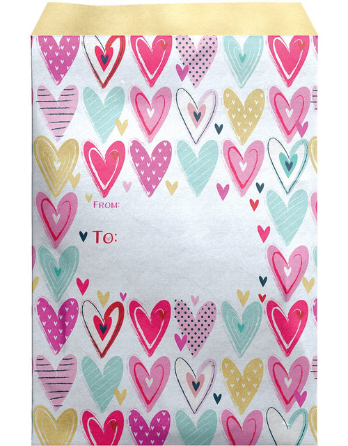 Load image into Gallery viewer, Large Valentine Printed Padded Mailing Envelopes, Pretty Hearts by Present Paper
