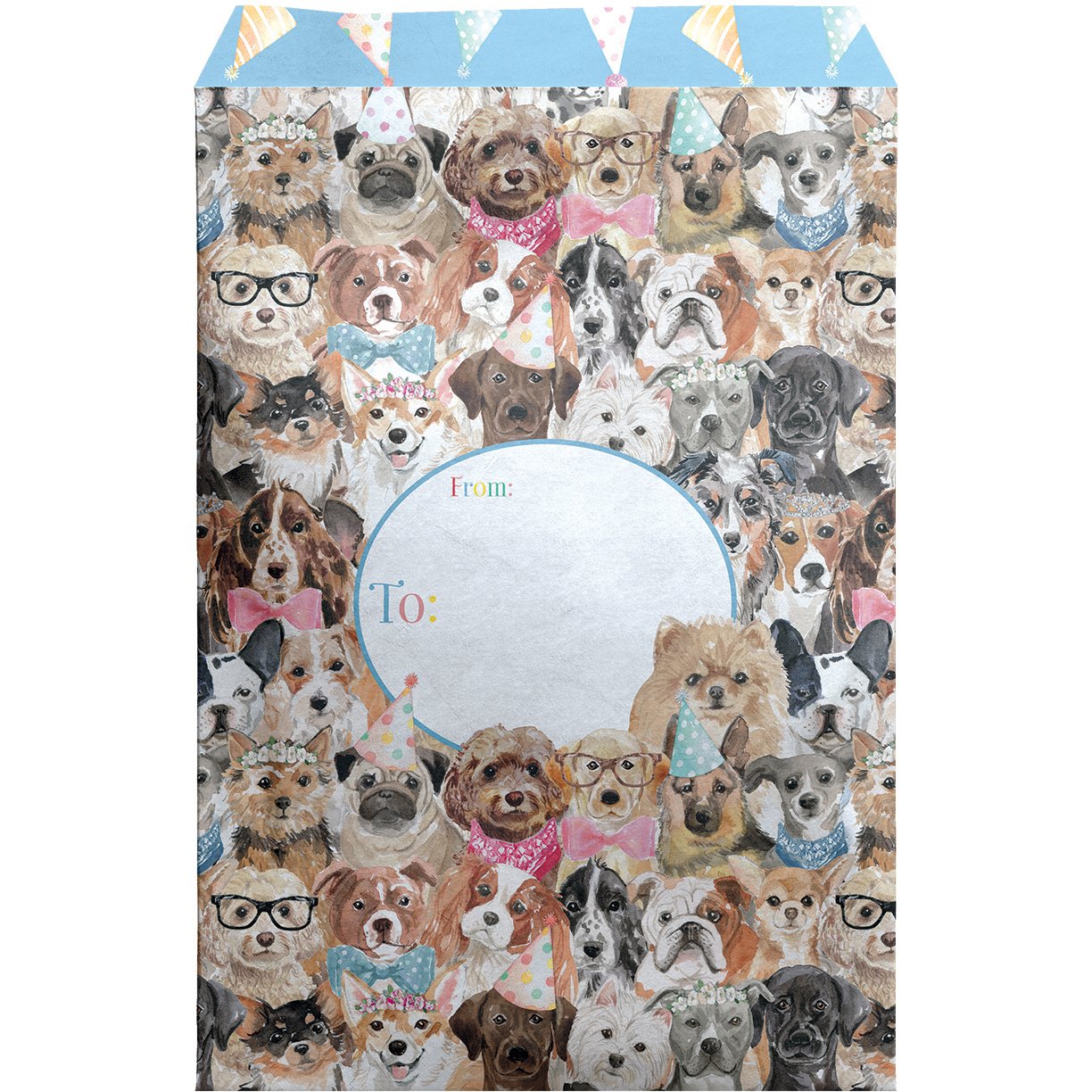 Medium Birthday Printed Padded Mailing Envelopes, Party Pups by Present Paper