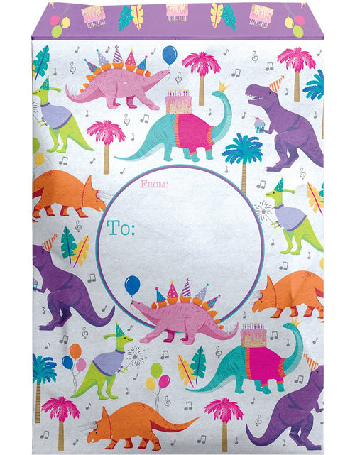 Load image into Gallery viewer, Medium Birthday Printed Padded Mailing Envelopes, Dinosaurs by Present Paper
