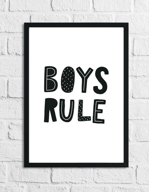 Load image into Gallery viewer, Scandinavian Boy's Rule Children's Nursery Bedroom Wall Decor Print by WinsterCreations™ Official Store
