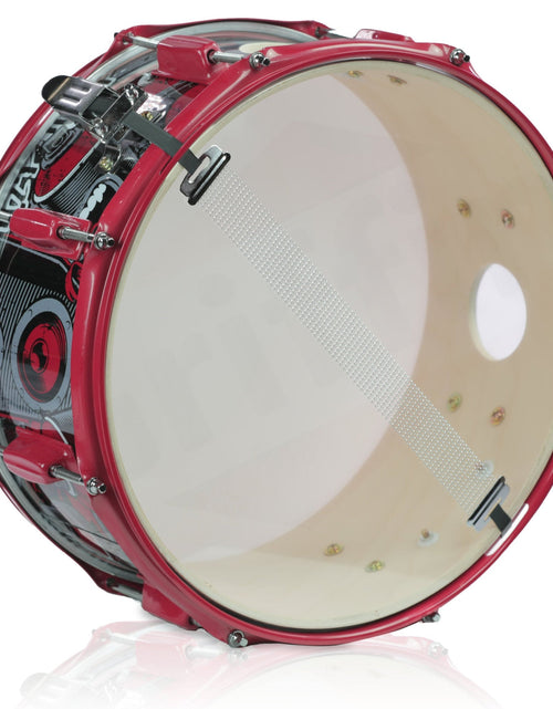 Load image into Gallery viewer, GRIFFIN Snare Drum Birch Wood Shell 14 X 6.5 Inch - Oversize 2.5" Large Vents &amp; Custom Graphic Wrap by GeekStands.com
