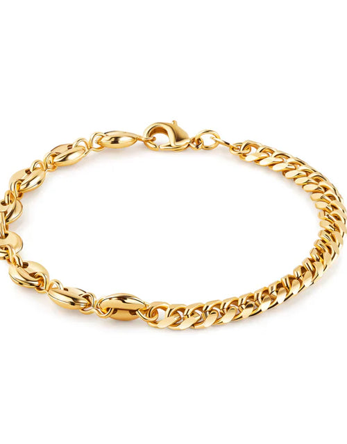 Load image into Gallery viewer, RMZ GOLD NYC Cute 18K Gold Mariner &amp; Cuban Link Anklet
