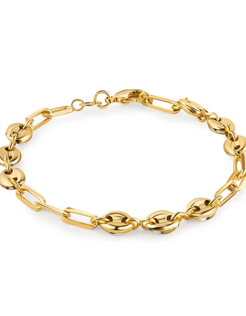 Load image into Gallery viewer, RMZ GOLD NYC 18K Gold Mariner and Paperclip Link Anklet 10''
