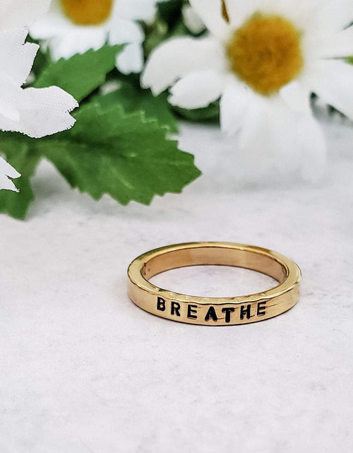 Load image into Gallery viewer, BREATHE Gold Plated Band Ring by Salt and Sparkle
