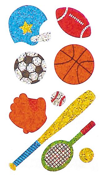 Load image into Gallery viewer, Bulk Roll Prismatic Stickers, Mini Sports (50 Repeats) by Present Paper
