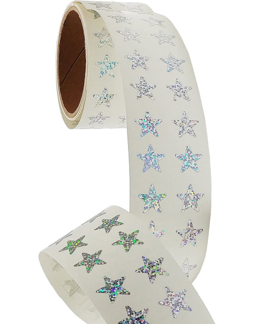 Load image into Gallery viewer, Bulk Roll Prismatic Stickers, Mini Stars (100 Repeats) by Present Paper
