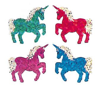 Load image into Gallery viewer, Bulk Roll Prismatic Stickers, Mini Unicorns (50 Repeats) by Present Paper

