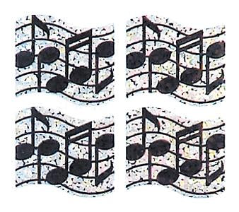 Load image into Gallery viewer, Bulk Roll Prismatic Stickers, Mini Music Staffs (100 Repeats) by Present Paper

