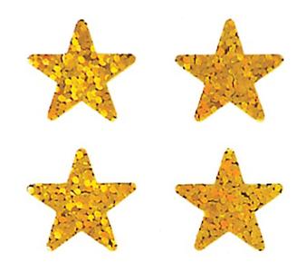 Load image into Gallery viewer, Bulk Roll Prismatic Stickers, Mini Gold Stars (100 Repeats) by Present Paper
