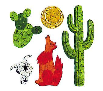 Load image into Gallery viewer, Bulk Roll Prismatic Stickers, Mini Coyote / Cactus (100 Repeats) by Present Paper
