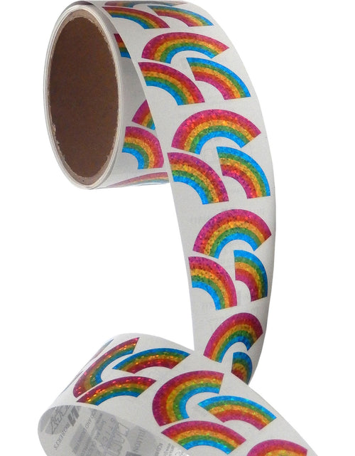 Load image into Gallery viewer, Bulk Roll Prismatic Stickers, Mini Rainbows (100 Repeats) by Present Paper
