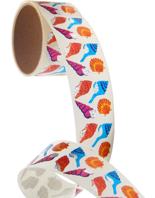Load image into Gallery viewer, Bulk Roll Prismatic Stickers, Mini Sea Shells (100 Repeats) by Present Paper
