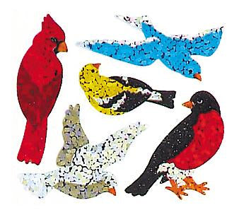 Load image into Gallery viewer, Bulk Roll Prismatic Stickers, Mini Birds (100 Repeats) by Present Paper
