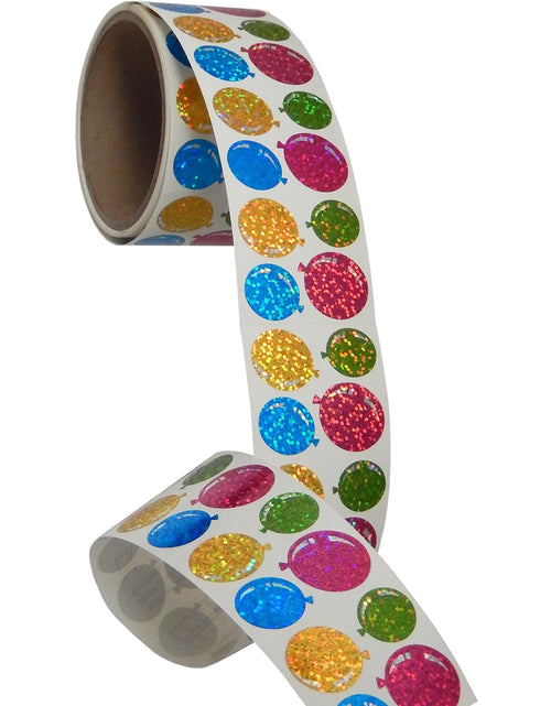 Load image into Gallery viewer, Bulk Roll Prismatic Stickers, Mini Balloons (100 Repeats) by Present Paper
