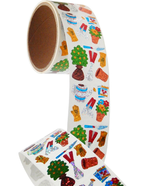 Load image into Gallery viewer, Bulk Roll Prismatic Stickers, Mini Garden (50 Repeats) by Present Paper
