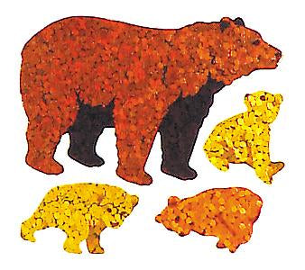 Load image into Gallery viewer, Bulk Roll Prismatic Stickers, Bears (100 Repeats) by Present Paper
