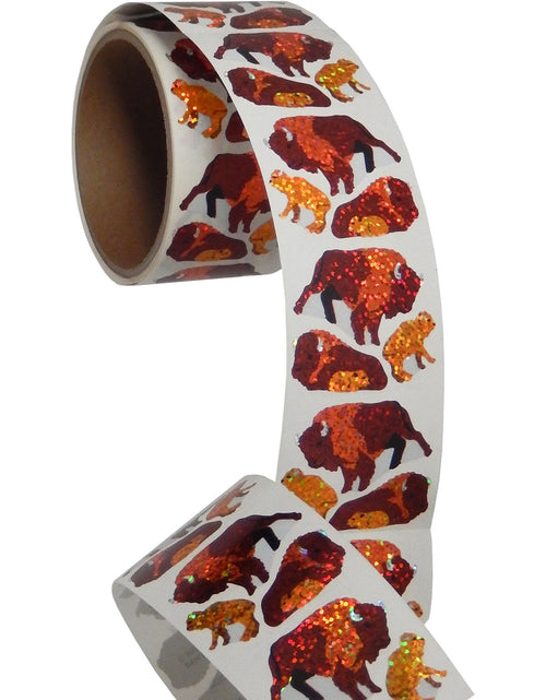 Load image into Gallery viewer, Bulk Roll Prismatic Stickers, Buffalo (100 Repeats) by Present Paper
