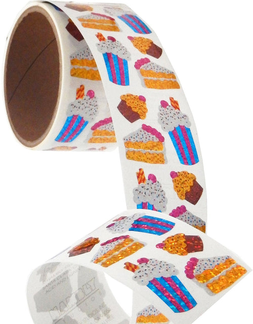 Load image into Gallery viewer, Bulk Roll Prismatic Stickers, Ice Cream Soda and Cake (100 Repeats) by Present Paper
