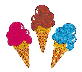 Load image into Gallery viewer, Bulk Roll Prismatic Stickers, Ice Cream Cones (100 Repeats) by Present Paper
