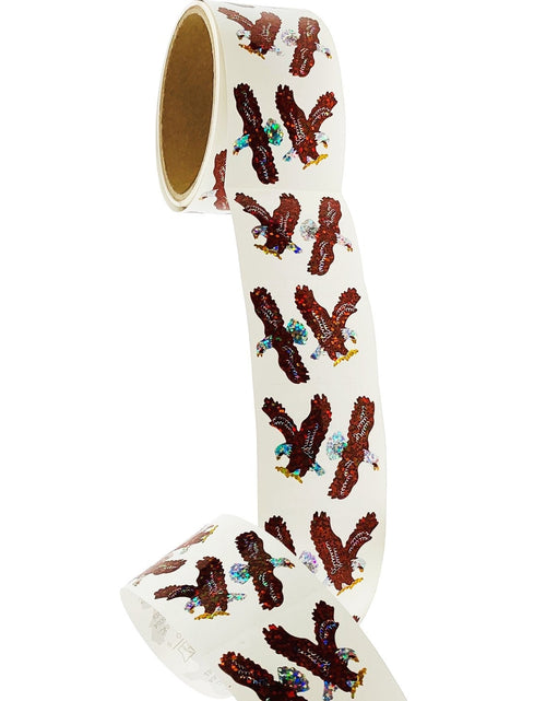 Load image into Gallery viewer, Bulk Roll Prismatic Stickers, Eagles (100 Repeats) by Present Paper
