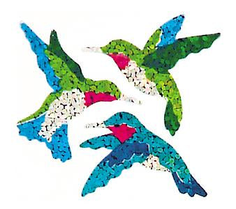 Load image into Gallery viewer, Bulk Roll Prismatic Stickers, Mini Hummingbirds (100 Repeats) by Present Paper
