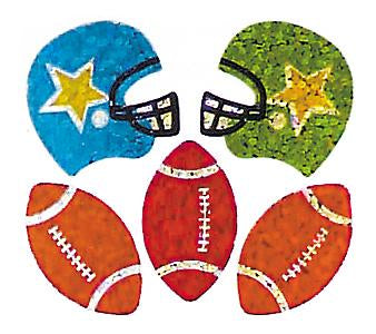 Load image into Gallery viewer, Bulk Roll Prismatic Stickers, Mini Football (100 Repeats) by Present Paper
