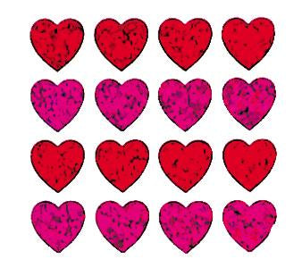 Load image into Gallery viewer, Bulk Roll Prismatic Stickers, Micro Hearts / Red and Pink (100 Repeats) by Present Paper
