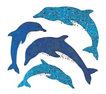 Load image into Gallery viewer, Bulk Roll Prismatic Stickers, Mini Dolphins (100 Repeats) by Present Paper
