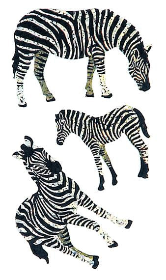 Load image into Gallery viewer, Bulk Roll Prismatic Stickers, Zebras (50 Repeats) by Present Paper
