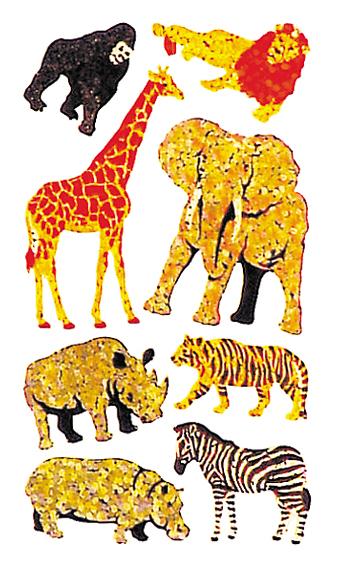 Load image into Gallery viewer, Bulk Roll Prismatic Stickers, Safari Animals (50 Repeats) by Present Paper
