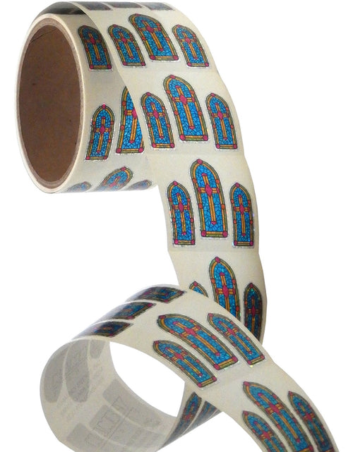 Load image into Gallery viewer, Bulk Roll Prismatic Stickers, Stained Glass Windows (100 Repeats) by Present Paper
