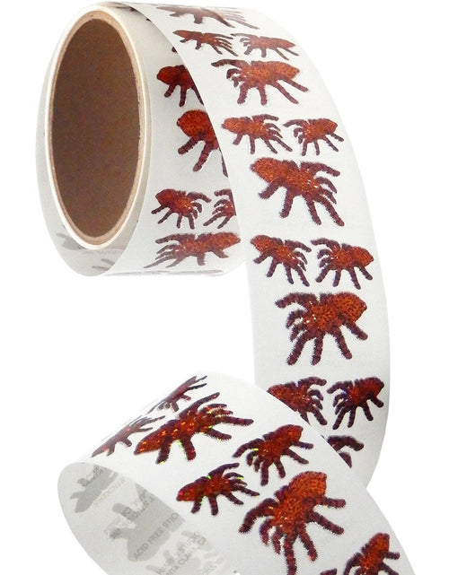 Load image into Gallery viewer, Bulk Roll Prismatic Stickers, Tarantulas (100 Repeats) by Present Paper
