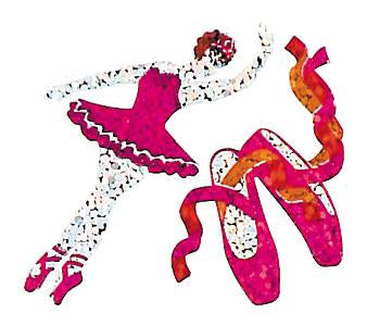 Load image into Gallery viewer, Bulk Roll Prismatic Stickers, Ballerina / Ballet Slippers (100 Repeats) by Present Paper
