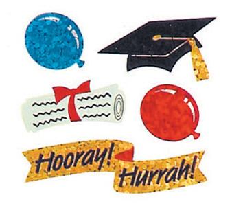 Load image into Gallery viewer, Bulk Roll Prismatic Stickers, Mini Graduation (100 Repeats) by Present Paper
