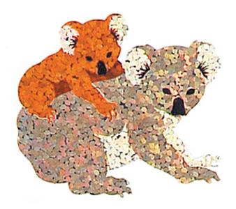 Load image into Gallery viewer, Bulk Roll Prismatic Stickers, Koala Bear &amp; Baby (100 Repeats) by Present Paper
