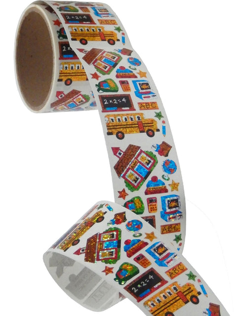 Load image into Gallery viewer, Bulk Roll Prismatic Stickers, School Days (50 Repeats) by Present Paper
