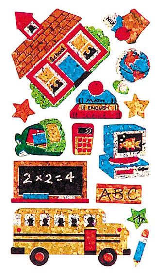 Load image into Gallery viewer, Bulk Roll Prismatic Stickers, School Days (50 Repeats) by Present Paper
