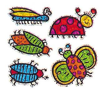 Load image into Gallery viewer, Bulk Roll Prismatic Stickers, Mini Bugs (100 Repeats) by Present Paper
