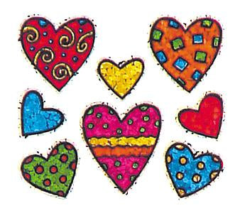 Load image into Gallery viewer, Bulk Roll Prismatic Stickers, Mini Pattern Hearts (100 Repeats) by Present Paper
