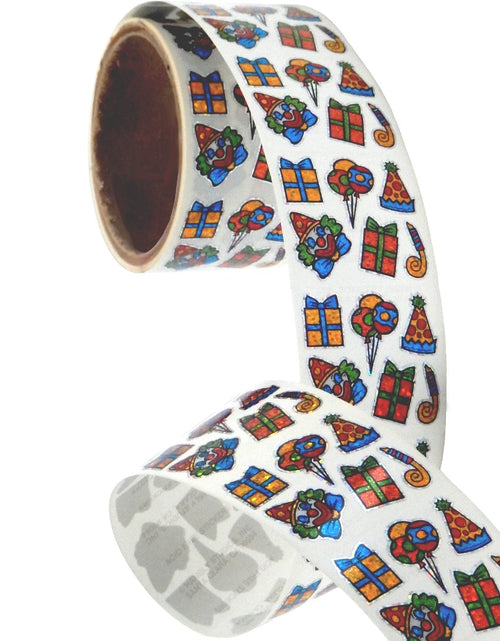 Load image into Gallery viewer, Bulk Roll Prismatic Stickers, Party / Clown (100 Repeats) by Present Paper
