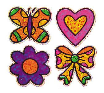 Load image into Gallery viewer, Bulk Roll Prismatic Stickers, Mini Fun Shapes for Girls (100 Repeats) by Present Paper
