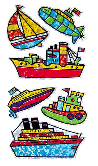 Load image into Gallery viewer, Bulk Roll Prismatic Stickers, Boats / Ships (50 Repeats) by Present Paper
