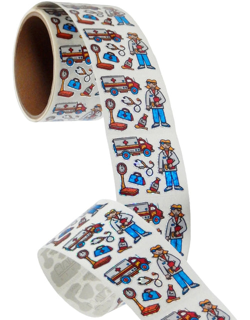 Load image into Gallery viewer, Bulk Roll Prismatic Stickers, Mini Doctor (100 Repeats) by Present Paper
